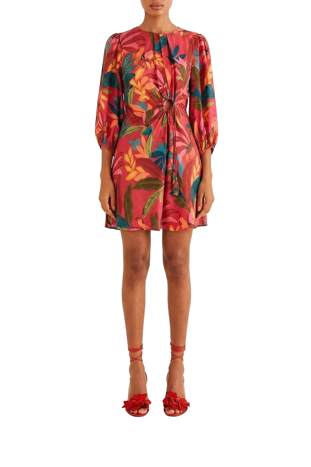 Robe courte Rooster Leaves - Rouge