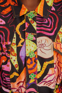 MEDIA OFF LINE_Combinaison longue Jardin psychédélique en coton - Multicolore