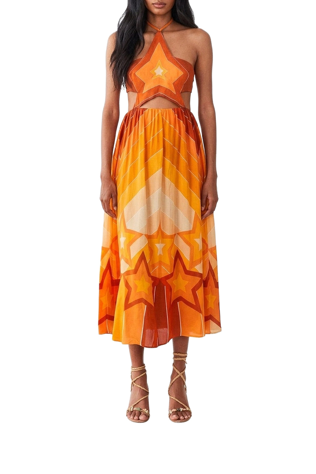 Robe midi Grandient - Orange