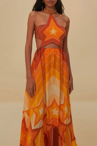Stripes Orange Robe midi - Stripes Orange