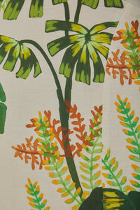 MEDIA OFF LINE_Robe longue à franges Tropical Forest en lin - Vert