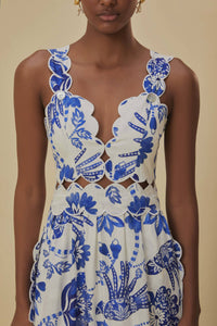 NEW_Flowerful Birds Off White Robes midi - Flowerful Birds Off White