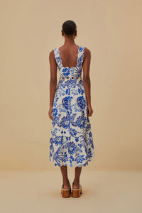 NEW_Flowerful Birds Off White Robes midi - Flowerful Birds Off White