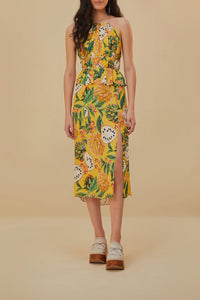 Biriba strapless midi dress - Yellow