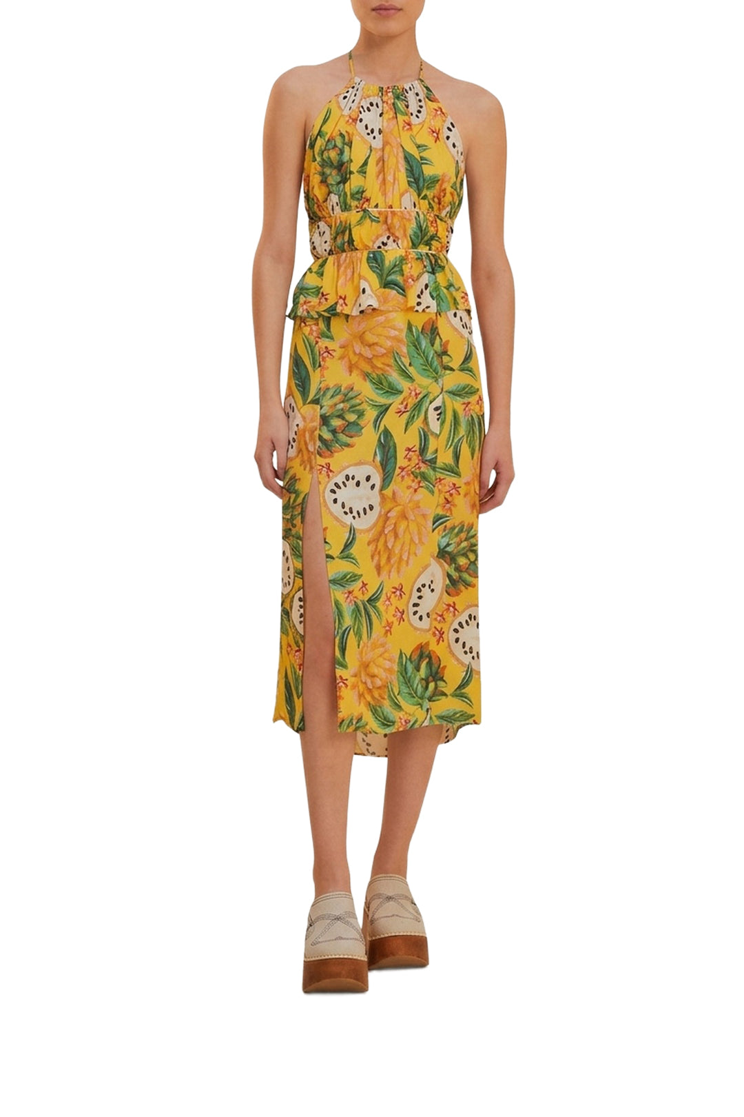 Biriba strapless midi dress - Yellow