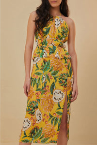 Biriba strapless midi dress - Yellow