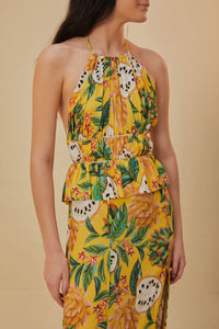 Biriba strapless midi dress - Yellow