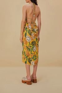 Biriba strapless midi dress - Yellow