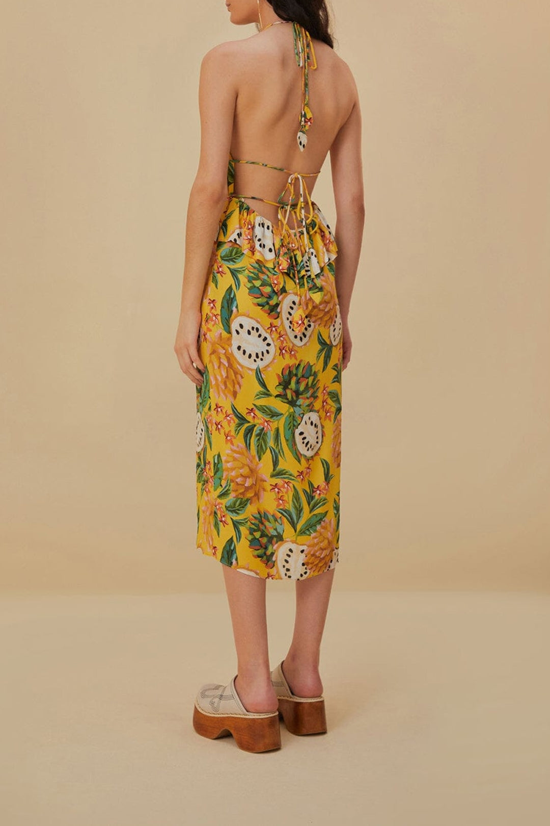 Biriba strapless midi dress - Yellow