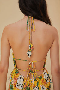 Biriba strapless midi dress - Yellow