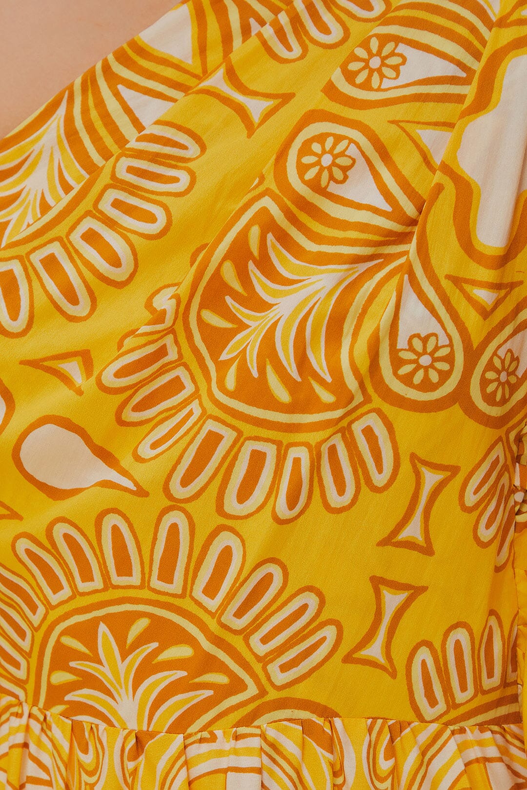 Robe longue asymétrique Ainika en coton mélangé - Jaune