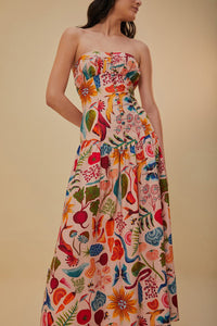 Robe longue Bright Farm en lin - Multicolore