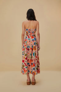 Robe longue Bright Farm en lin - Multicolore