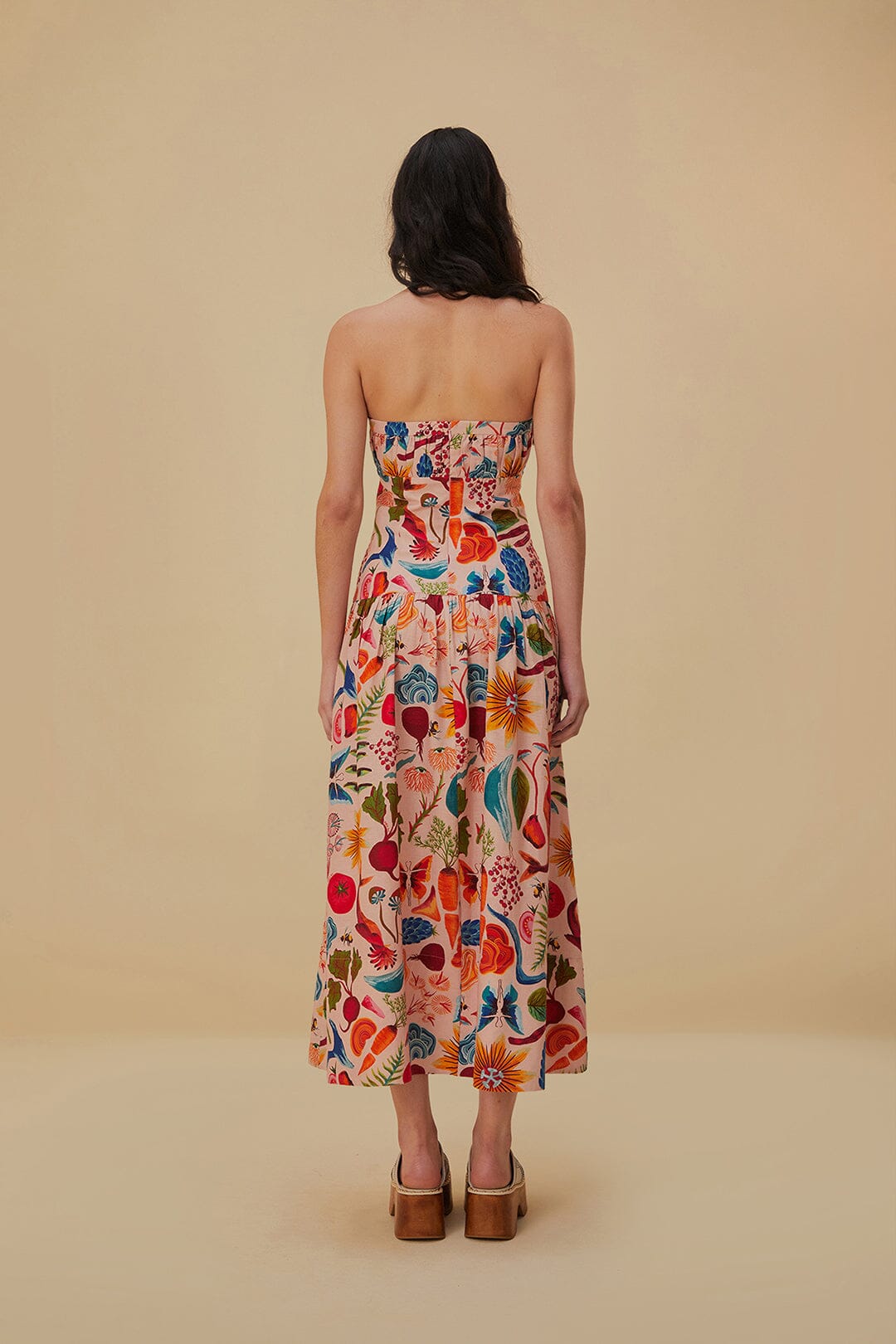 Robe longue Bright Farm en lin - Multicolore