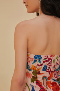 Robe longue Bright Farm en lin - Multicolore