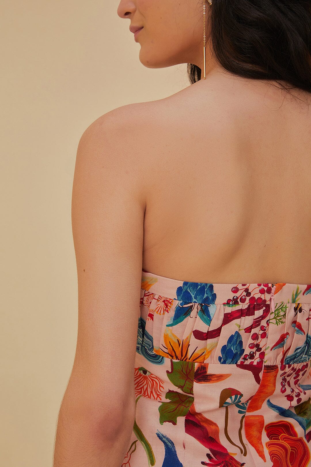 Robe longue Bright Farm en lin - Multicolore