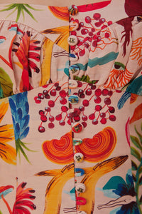 Robe longue Bright Farm en lin - Multicolore