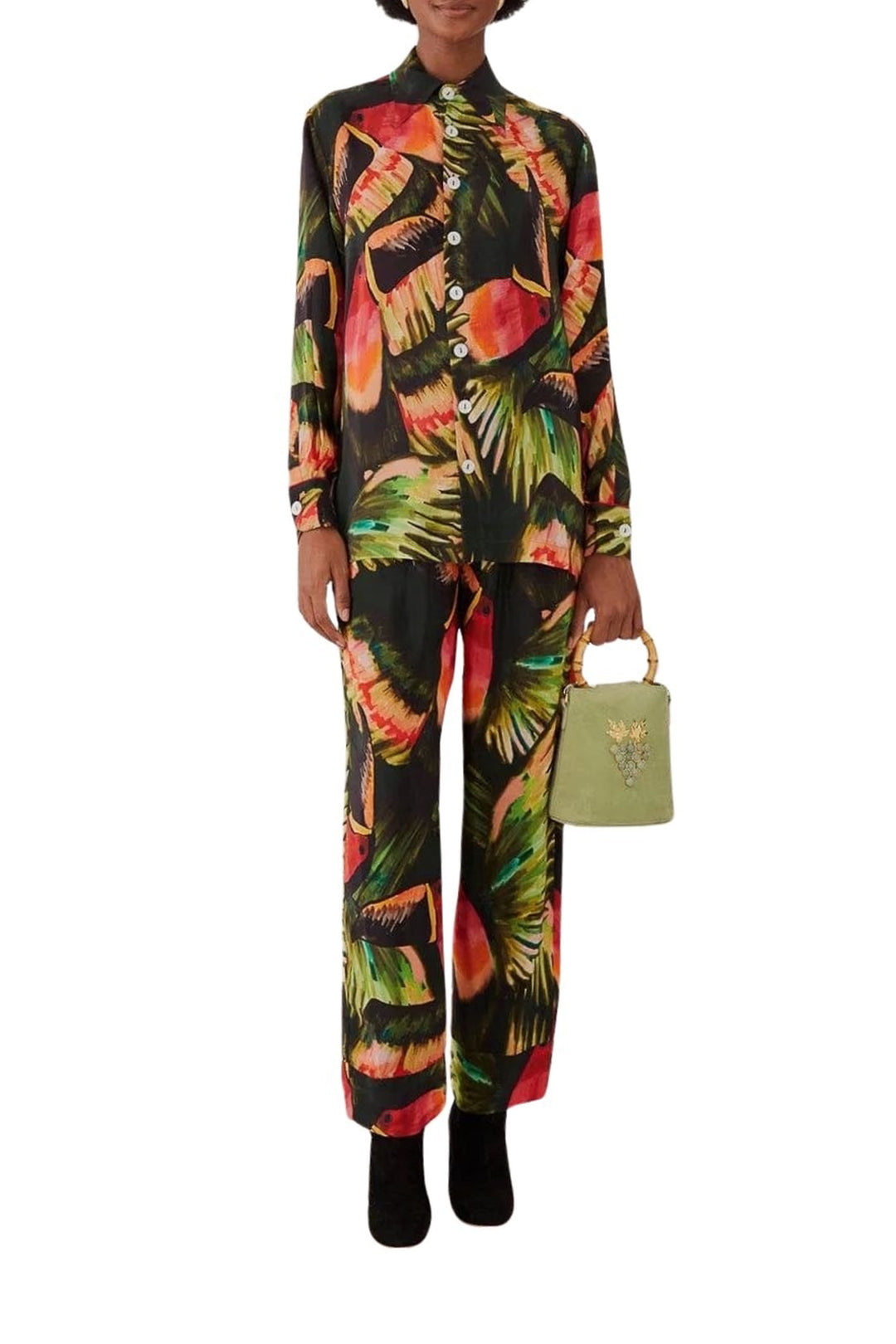 DJV_Painted Toucans Green Chemises & Blouses - Painted Toucans Green