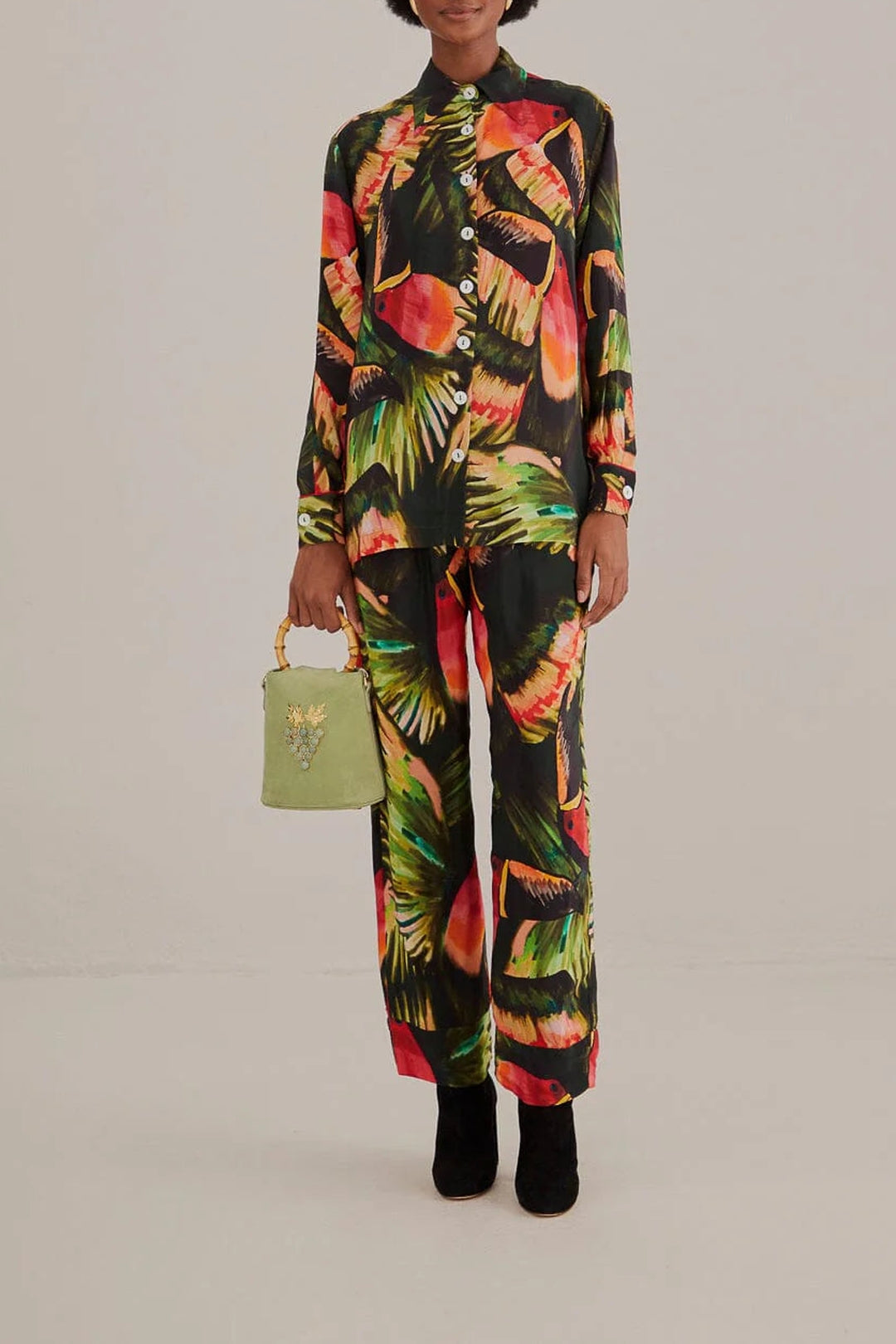 DJV_Painted Toucans Green Chemises & Blouses - Painted Toucans Green