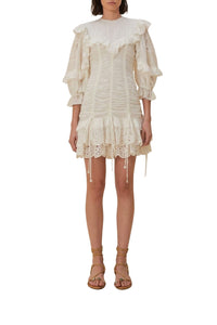 Robe courte Laced Short Sleeve - Blanc