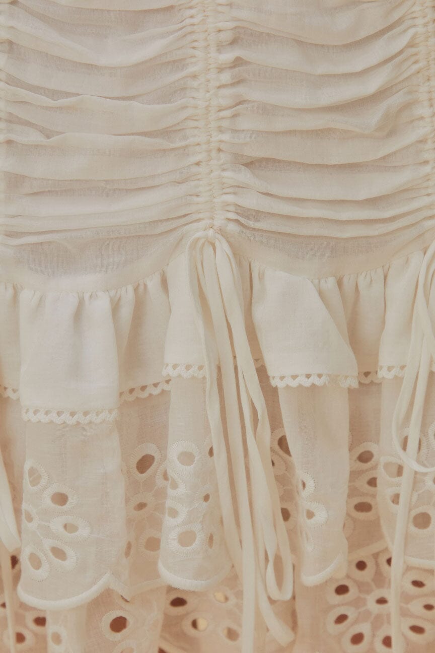 Robe courte Laced Short Sleeve - Blanc