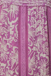 Robe longue Sweet Garden à bretelles en coton - Violet