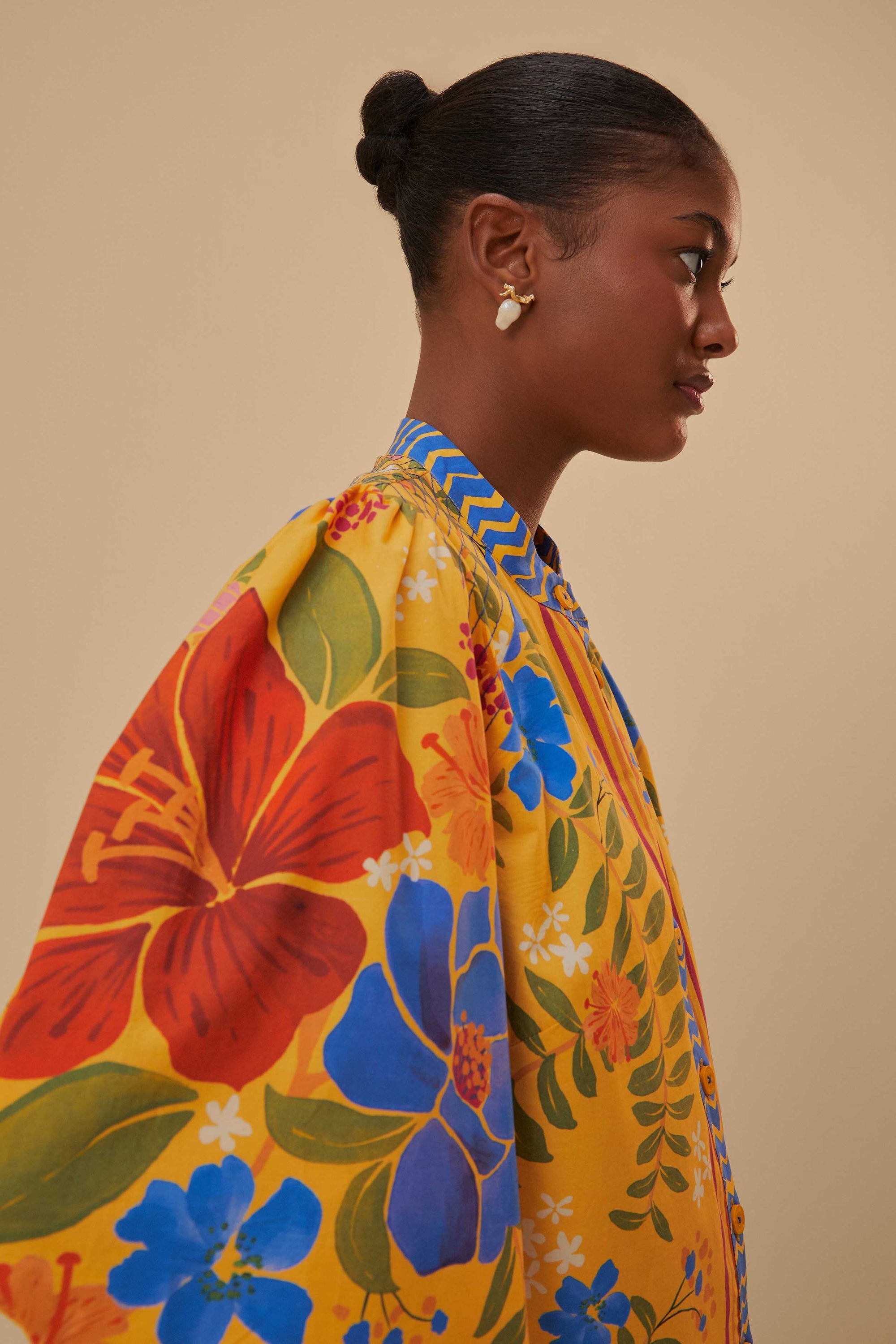 NEW_Floral Yard Yellow Robes courtes - Floral Yard Yellow