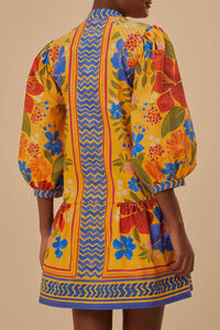 Floral Yard Short Dress - Yellow