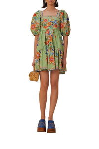 Robe courte Bright Yard - Vert
