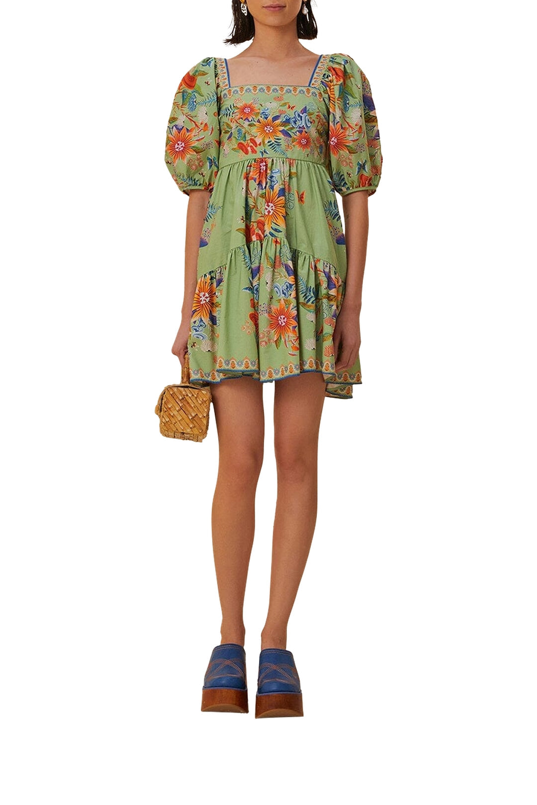 Robe courte Bright Yard - Vert