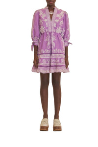 Robe courte Sweet Garden en coton - Violet