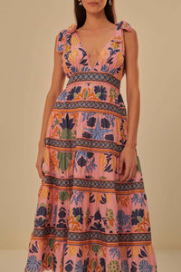 Robe midi Tapisserie Seashell en coton - Rose