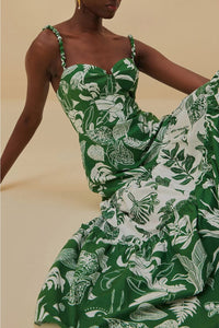 Robe longue Forest Soul Mix en coton - Vert