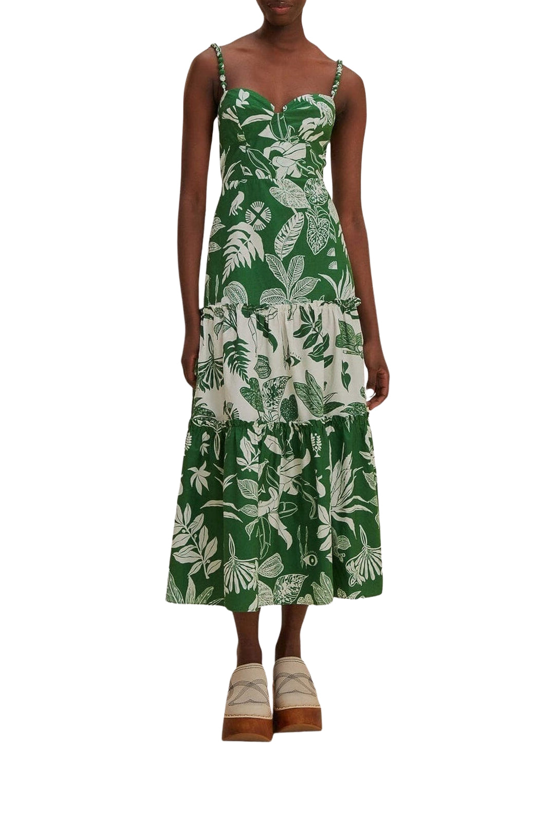 Robe longue Forest Soul Mix en coton - Vert