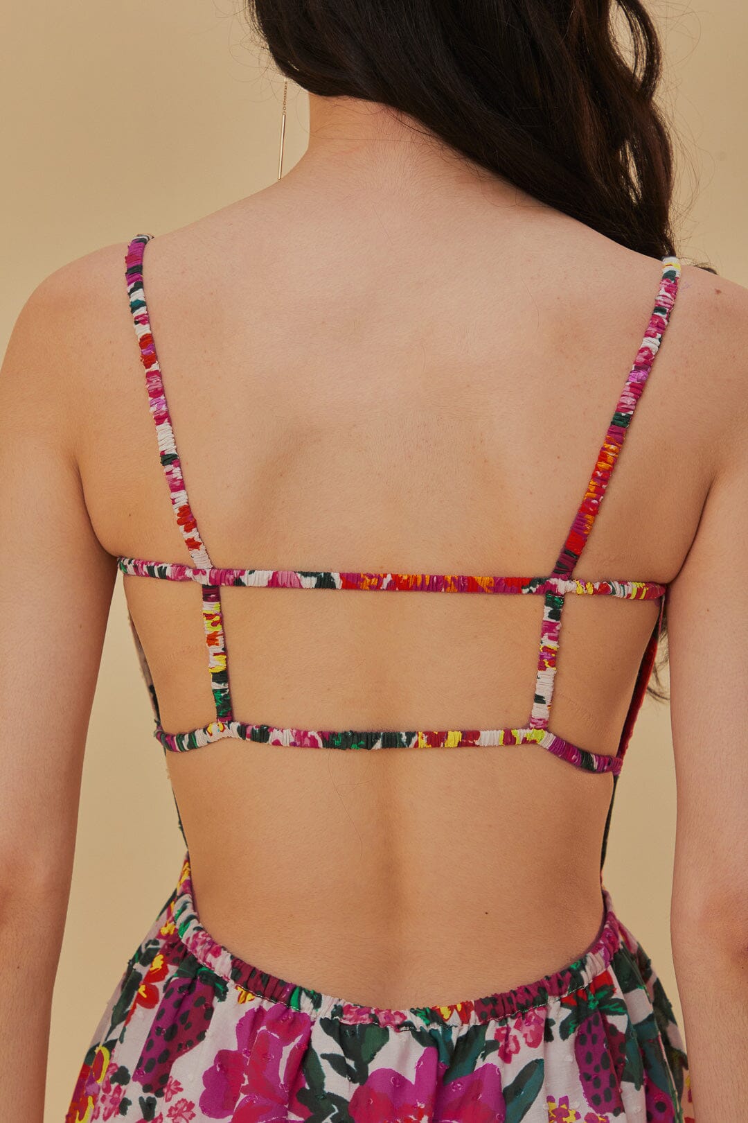 Robe midi à fleurs en coton - Multicolore