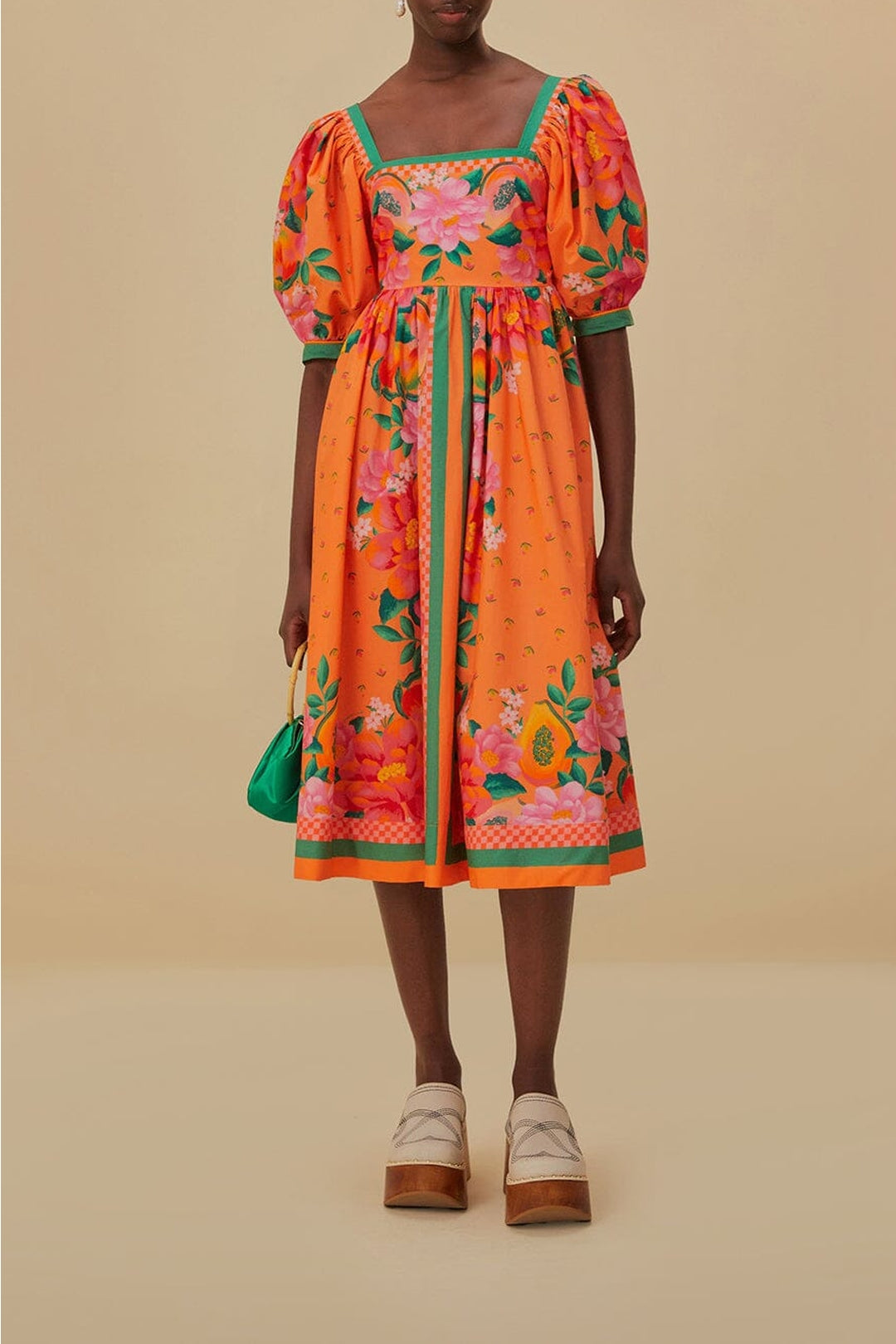 DJV_Fruit Garden Scarf Orange Robes midi - Fruit Garden Scarf Orange