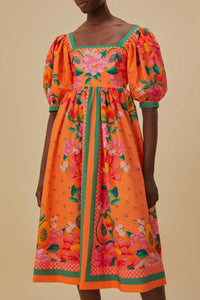 DJV_Fruit Garden Scarf Orange Robes midi - Fruit Garden Scarf Orange