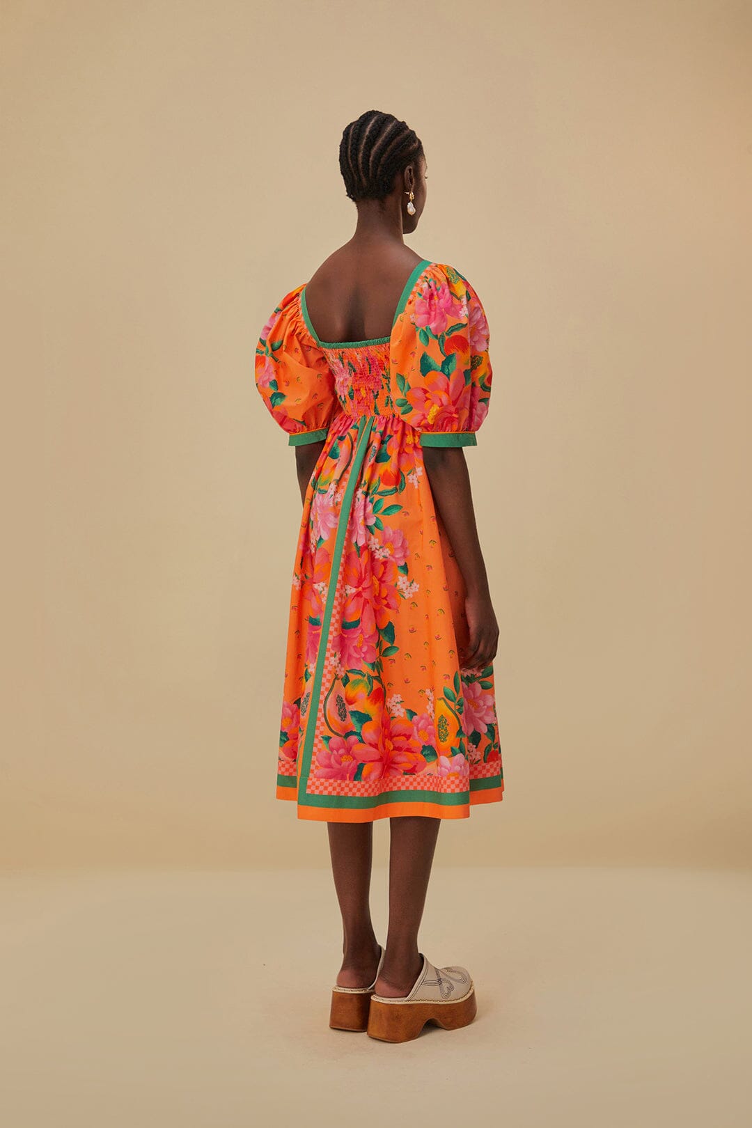DJV_Fruit Garden Scarf Orange Robes midi - Fruit Garden Scarf Orange