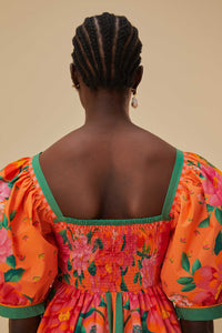 DJV_Fruit Garden Scarf Orange Robes midi - Fruit Garden Scarf Orange