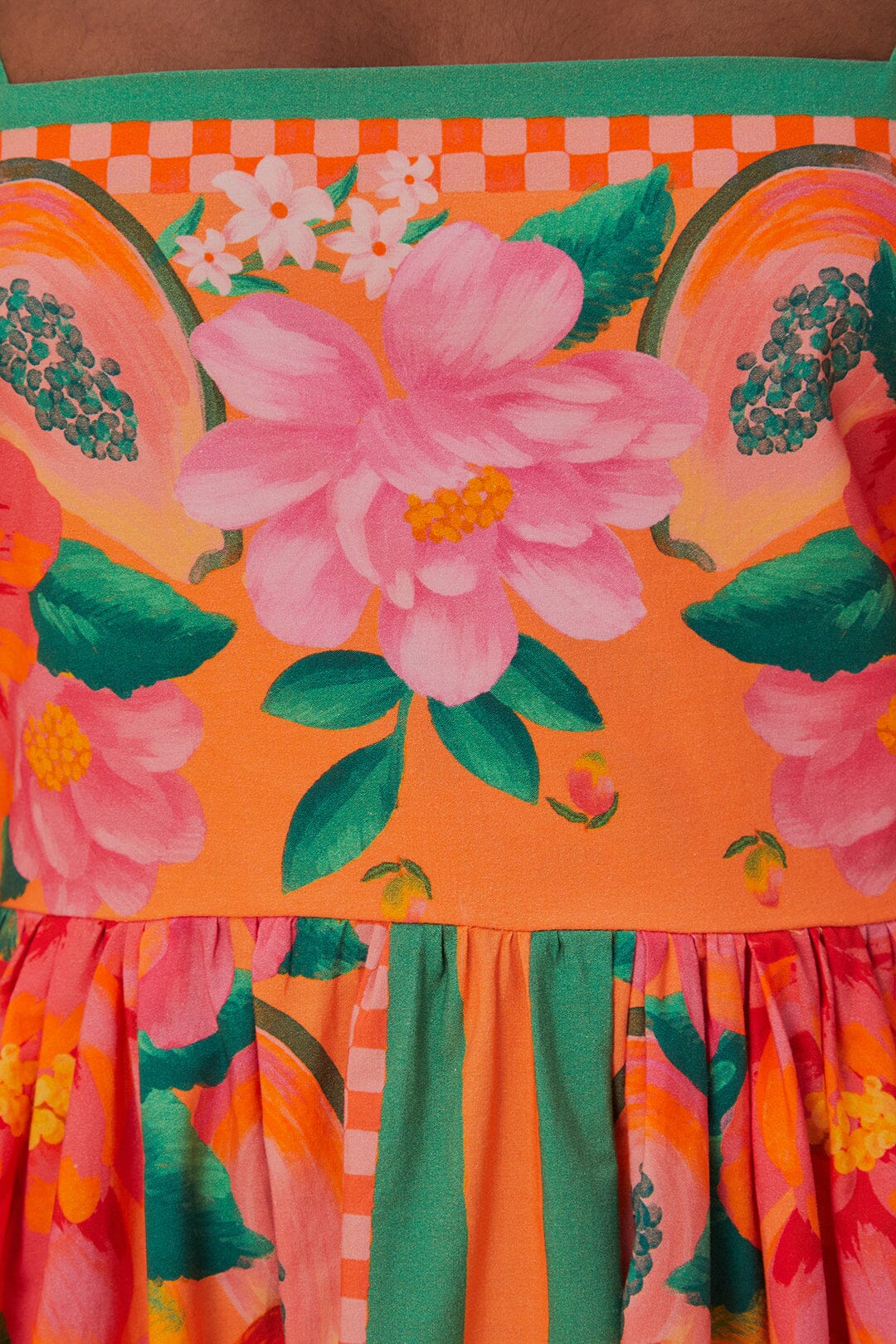DJV_Fruit Garden Scarf Orange Robes midi - Fruit Garden Scarf Orange