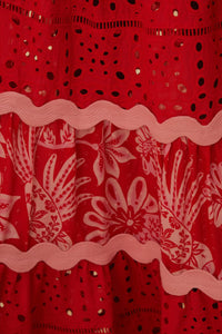 DJV_Flowerful Birds Red Robes longues - Flowerful Birds Red