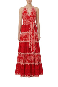DJV_Flowerful Birds Red Robes longues - Flowerful Birds Red