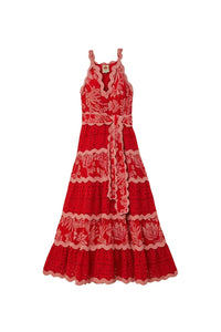 DJV_Flowerful Birds Red Robes longues - Flowerful Birds Red