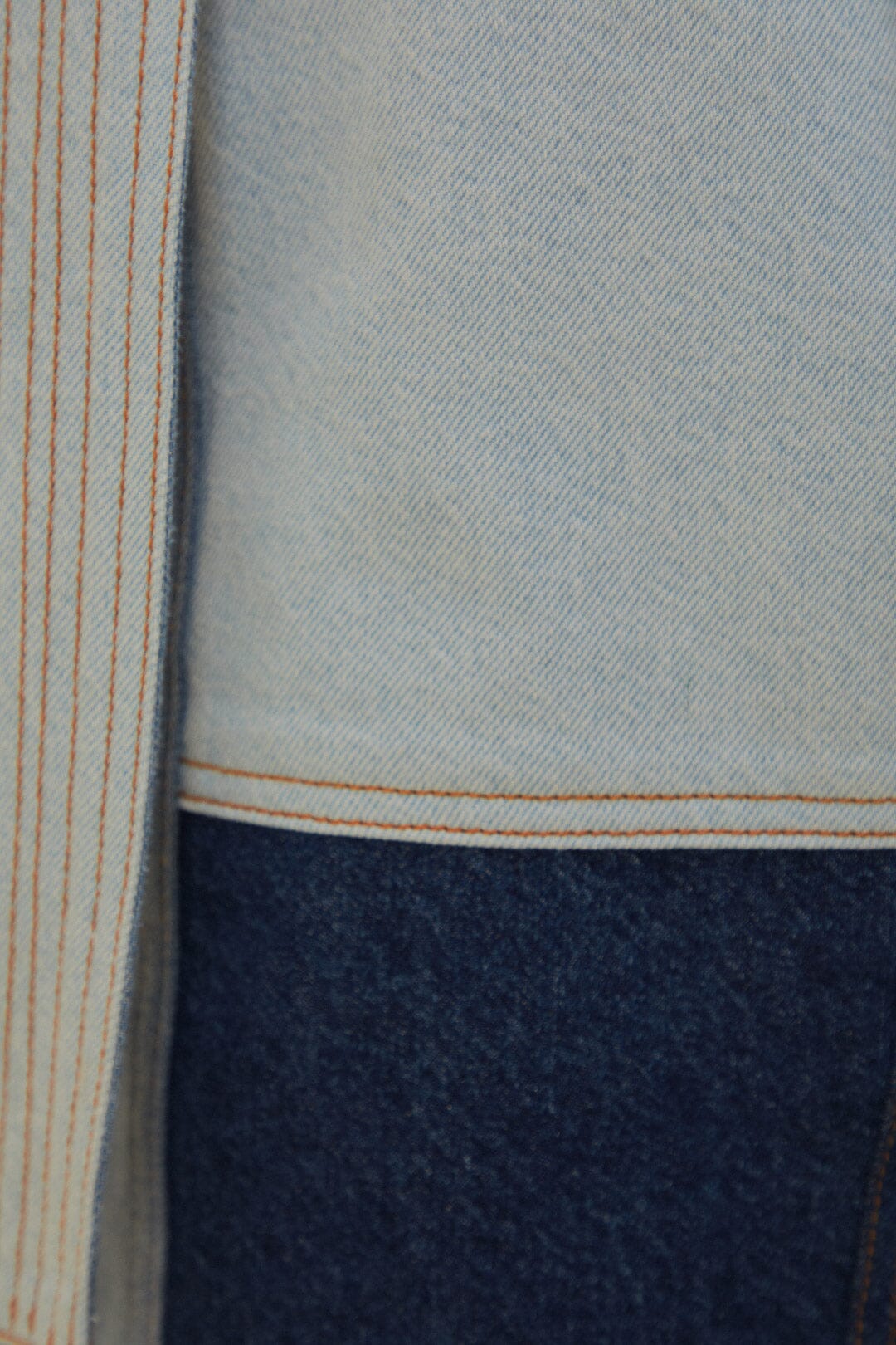 Pantalon à taille nouée en denim - Bleu