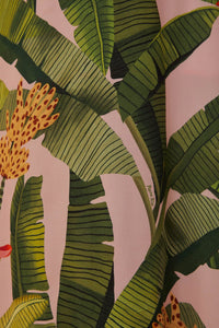 Robe longue Banana Leaves - Rose