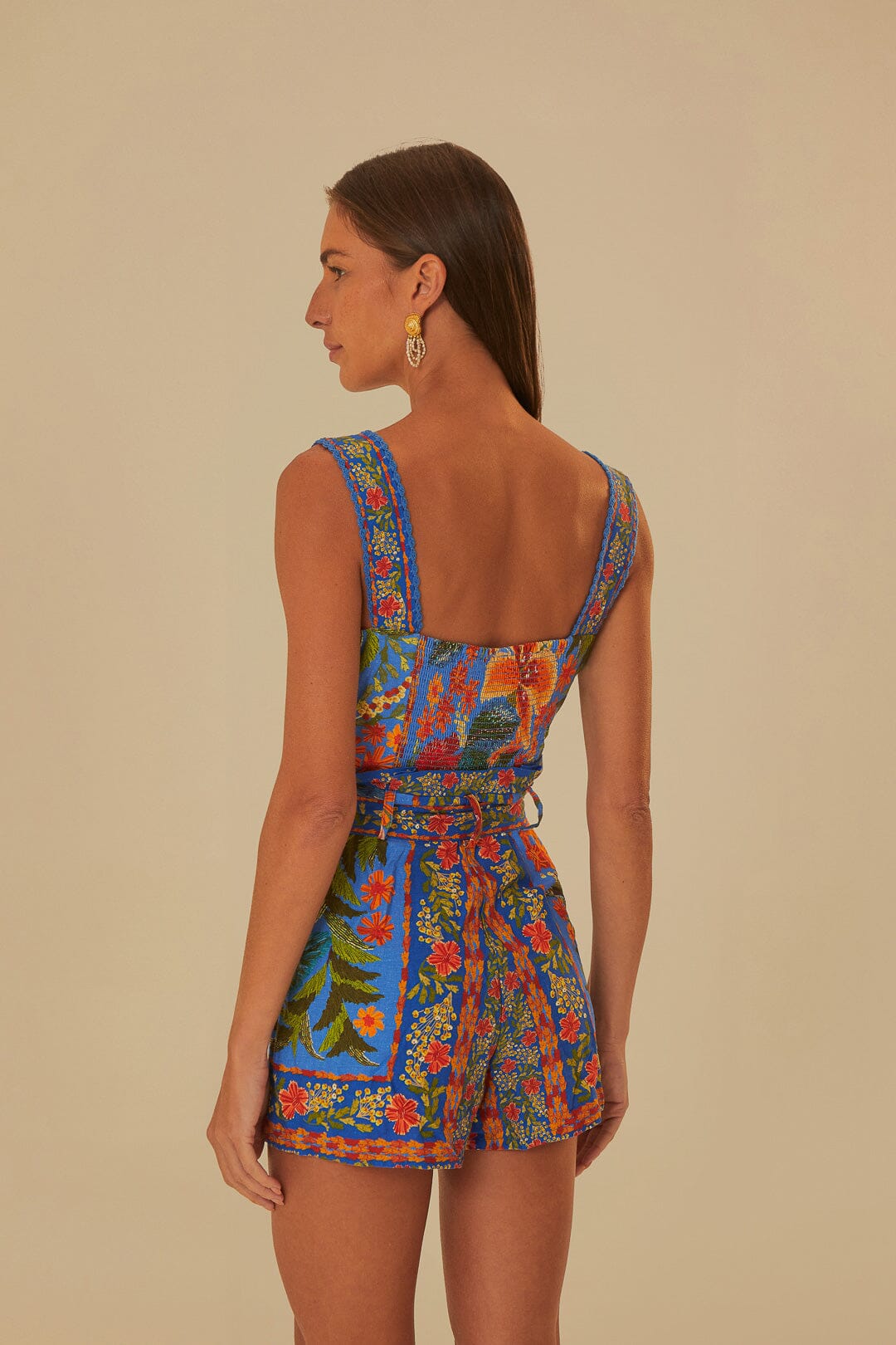 NEW_Stiched Garden Blue Robes courtes - Stiched Garden Blue