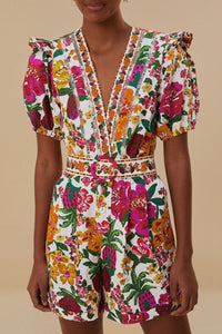 NEW_Flowerful Sketch Off White Robes courtes - Flowerful Sketch Off White