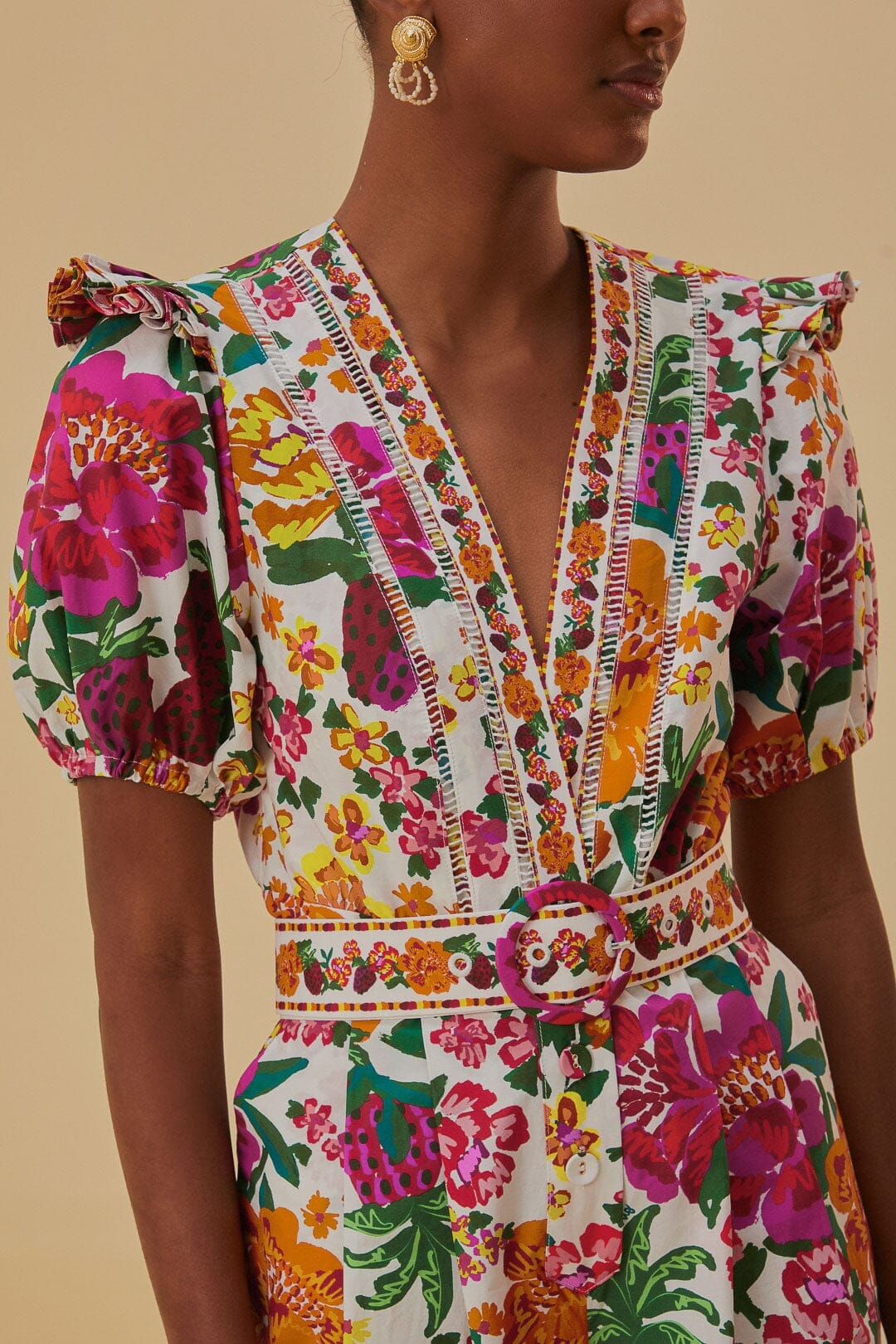 NEW_Flowerful Sketch Off White Robes courtes - Flowerful Sketch Off White