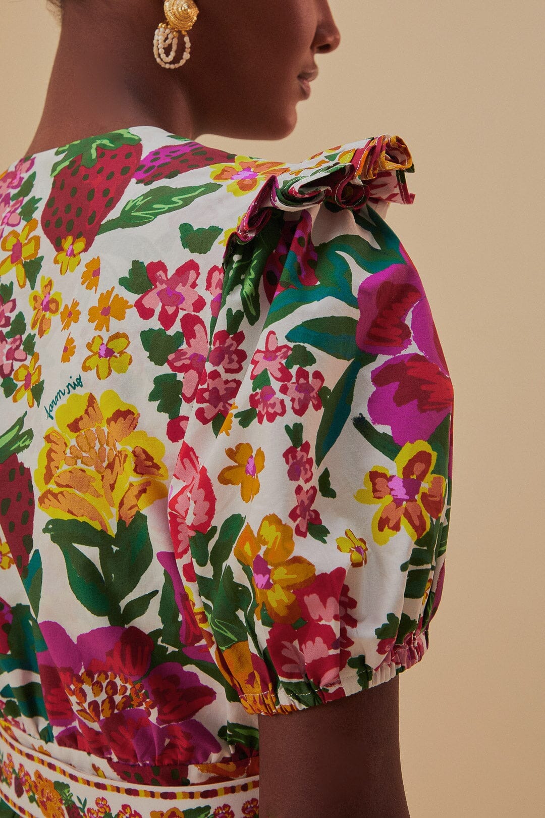 NEW_Flowerful Sketch Off White Robes courtes - Flowerful Sketch Off White