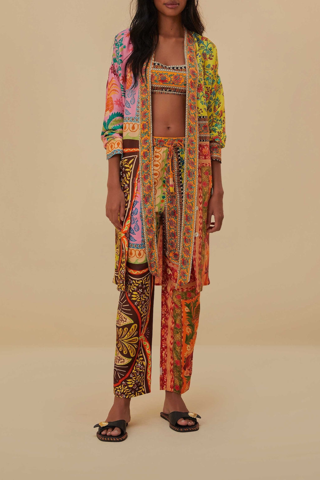 Chemise foulard à manches longues - Multicolore